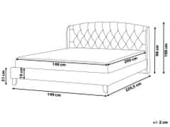 Beliani Svetlosivá čalúnená posteľ Chesterfield 140x200 cm BORDEAUX