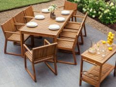 Beliani Akáciová záhradná jedálenská stolička zo svetlého dreva SASSARI