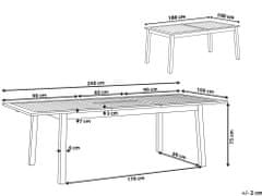 Beliani Záhradný rozkladací stôl z akáciového dreva 180/240 x 100 cm svetlé drevo CESANA