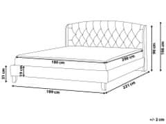 Beliani Čalúnená posteľ 180 x 200 cm béžová BORDEAUX