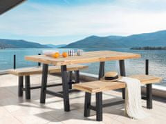 Beliani Záhradný stôl z akáciového dreva 170 x 80 cm svetlé drevo/čierna SCANIA