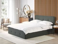 Beliani Tmavosivá posteľ s úložným priestorom 180 x 200 cm RENNES