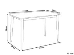 Beliani Drevený jedálenský stôl 118 x 77 cm sivá/tmavé drevo MODESTO
