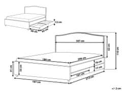 Beliani Čalúnená posteľ s úložným priestorom 180 x 200 cm sivá MONTPELLIER