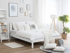 Beliani Drevená posteľ 180 x 200 cm biela TANNAY