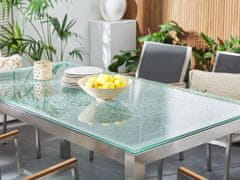 Beliani Záhradný stôl so sklenenou doskou 180 x 90 cm priehľadný GROSSETO