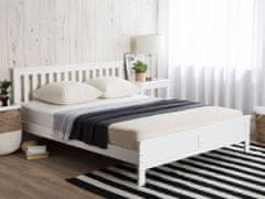 Beliani Drevená posteľ 180 x 200 cm biela MAYENNE