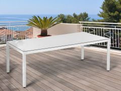 Beliani Záhradný ratanový stôl 220 x 100 cm biely ITALY