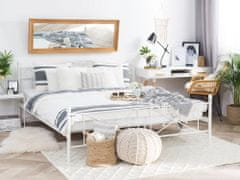 Beliani Biela kovová posteľ 140 x 200 cm RODEZ