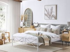 Beliani Biela kovová posteľ s rámom 180 x 200 cm RODEZ