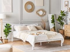 Beliani Kovová posteľ 140 x 200 cm biela CUSSET