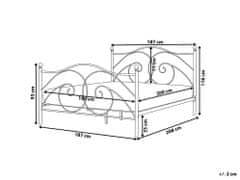 Beliani Biela kovová posteľ s rámom 180 x 200 cm DINARD