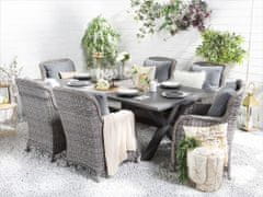 Beliani Hliníkový stôl 200 x 105 cm sivý CASCAIS