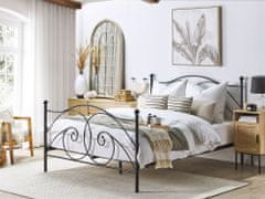 Beliani Čierna kovová posteľ s rámom 160 x 200 cm DINARD