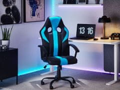 Beliani Kancelárska stolička z eko kože modrá/čierna SUCCESS
