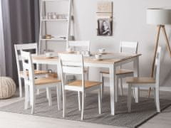 Beliani Drevený jedálenský stôl 150 x 90 cm svetlé drevo/biela GEORGIA