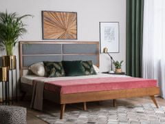 Beliani Drevená posteľ 180 x 200 cm tmavohnedá POISSY