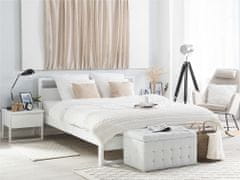 Beliani Biela drevená posteľ GIULIA 180x200 cm