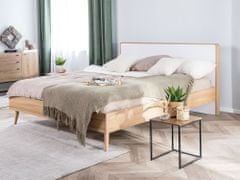 Beliani Drevená posteľ bledohnedá 140 x 200 cm SERRIS