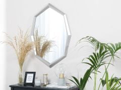 Beliani Nástenné zrkadlo v striebornom ráme 91 x 66 cm OENO