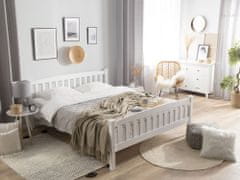 Beliani Drevená posteľ 140 x 200 cm biela GIVERNY