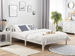Beliani Drevená posteľ 180 x 200 cm biela FLORAC