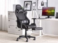 Beliani Kancelárska čierno-hnedá stolička s nastaviteľnou výškou VICTORY
