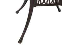 Beliani Okrúhly záhradný stôl 90 cm hnedý ANCONA