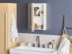 Beliani Kúpeľňová zrkadlová skrinka na stenu s LED osvetlením 40 x 60 cm biela KONDOR