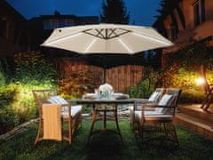 Beliani Konzolový záhradný slnečník s LED svetlami 285 cm béžový CORVAL
