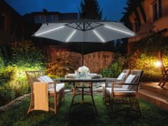 Beliani Konzolový záhradný slnečník s LED svetlami 285 cm sivý CORVAL