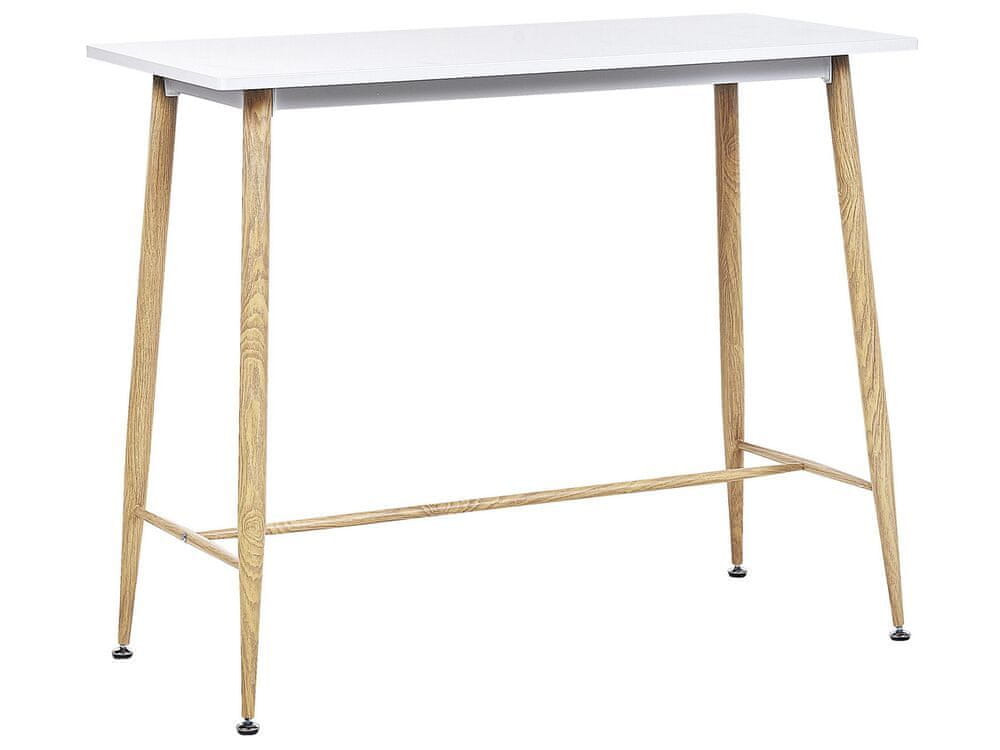 Beliani Barový stôl 90 x 50 cm biela/svetlé drevo CHAVES