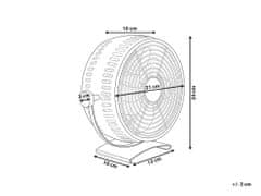 Beliani Stolný ventilátor 24 cm strieborný RIBBLE