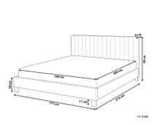 Beliani Čalúnená posteľ 160 x 200 cm svetlosivá POITIERS