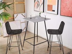 Beliani Sivý a čierny barový stôl 70 x 70 cm VELTA