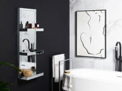 Beliani Kúpeľňová nástenná polica so zrkadlovým efektom strieborná GAONA