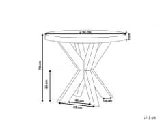 Beliani Okrúhly záhradný betónový stôl 90 cm sivá/svetlé drevo OLBIA