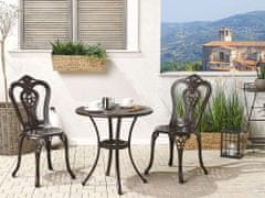 Beliani Okrúhly záhradný stôl 65 cm hnedý BOVINO