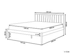 Beliani Kovová posteľ 140 x 200 cm bielo hnedá MAURS