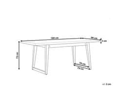 Beliani Záhradný betónový stôl 180 x 90 cm sivá/svetlé drevo ORIA