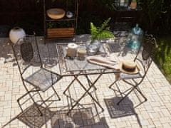 Beliani Záhradný stôl kovový skladací 70 x 70 cm čierny BORMIO