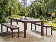 Beliani Záhradný stôl z eukalyptového dreva 180 x 100 cm tmavé drevo TUSCANIA