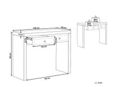 Beliani Zrkadlový konzolový stolík s 2 zásuvkami strieborný TILLY