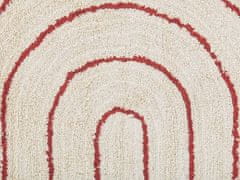 Beliani Bavlnený koberec 140 x 200 cm béžová/červená TIRUPATI