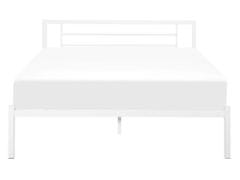Beliani Kovová posteľ 140 x 200 cm biela CUSSET