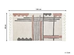 Beliani Bavlnený koberec 80 x 150 cm béžový / čierny MURADIYE