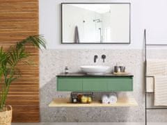 Beliani Zostava kúpeľňového nábytku zelená / svetlé drevo ZARAGOZA