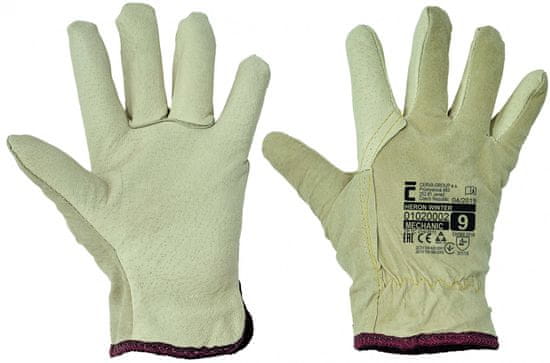 Cerva Group Zimné kožené pracovné rukavice Heron