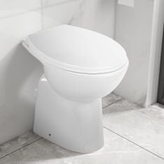 Petromila vidaXL Vysoké bezokrajové WC s jemným zatváraním o 7 cm vyššie keramické biele