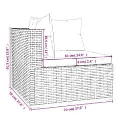 Vidaxl 12-dielna záhradná sedacia súprava s vankúšmi hnedá polyratan